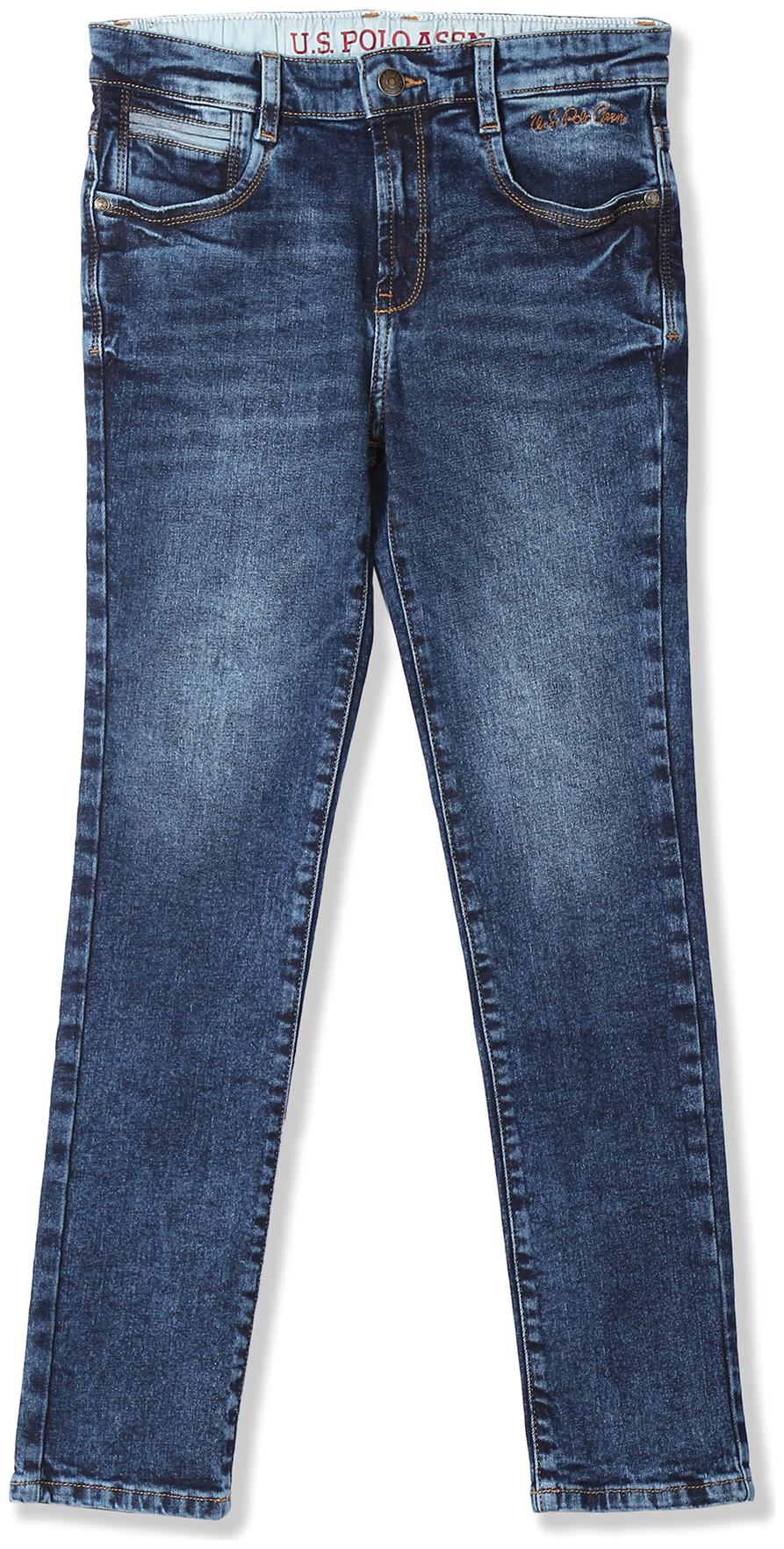 

U S Polo Assn Baby boy Cotton Solid Jeans - Blue