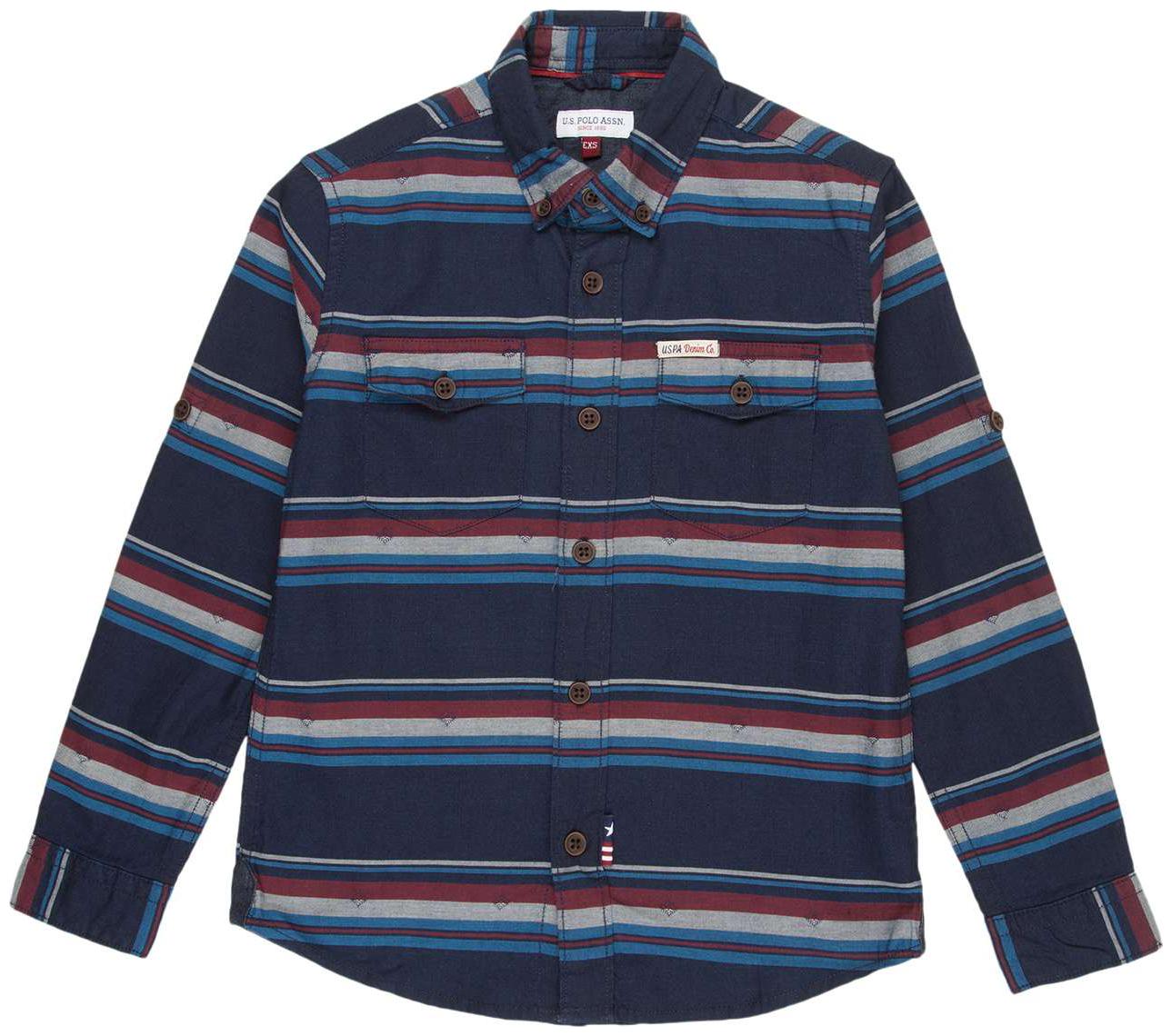 

U S Polo Assn Boy Cotton Striped Shirt Blue