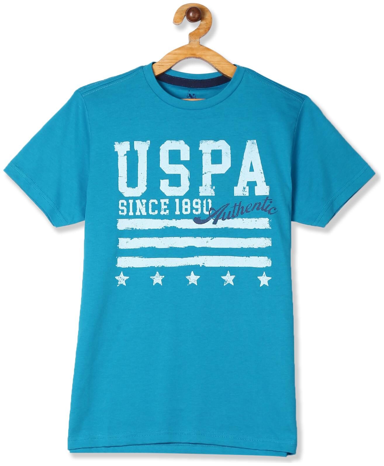 

U S Polo Assn Cotton Printed T shirt for Baby Boy - Blue