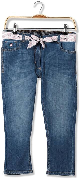 U.S. Polo Assn. Kids Girls Stone Wash Capri Jeans