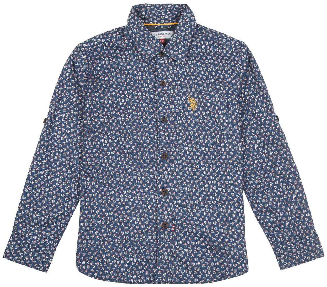 

U S Polo Assn Boy Cotton Printed Shirt Blue