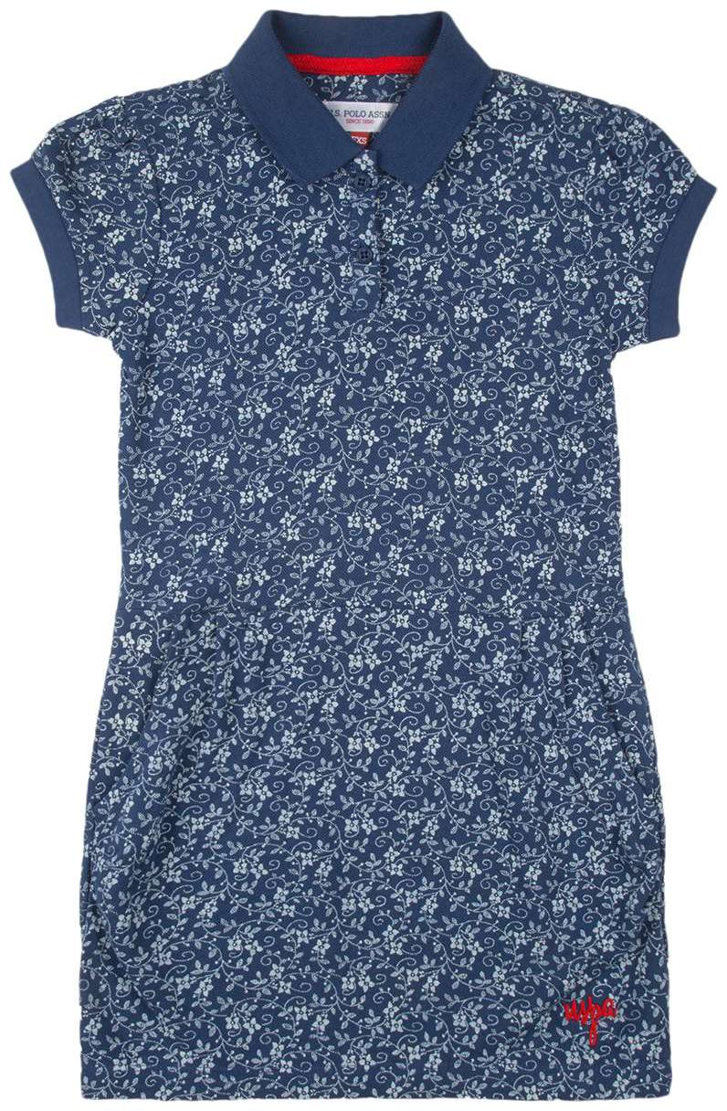 

U S Polo Assn Girl Cotton Printed T shirt - Blue