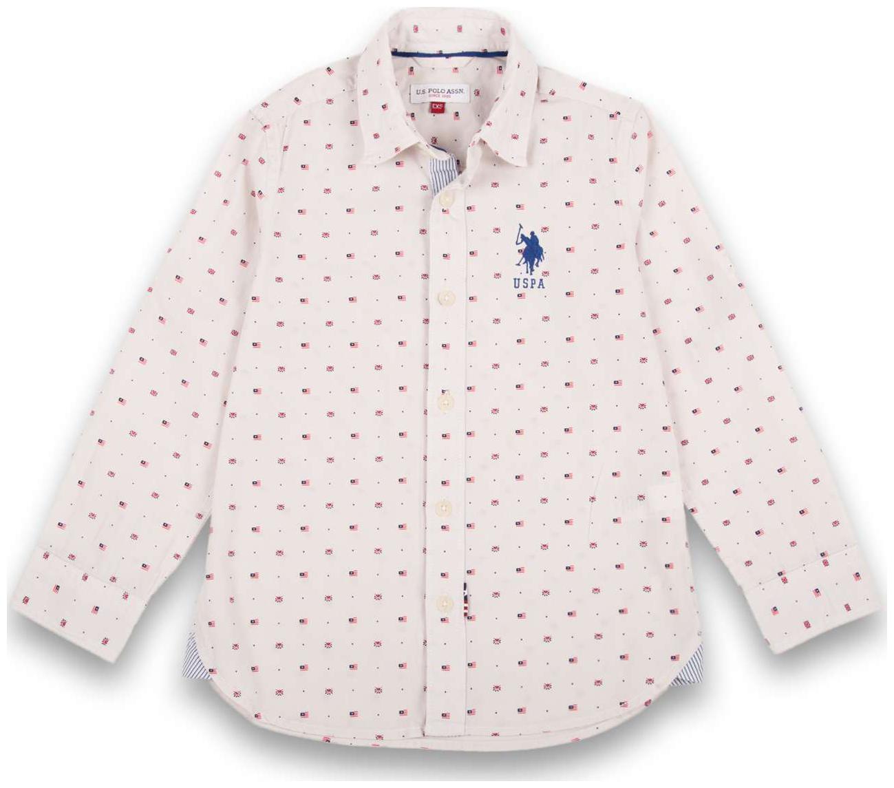 

U S Polo Assn Boy Cotton Printed Shirt White