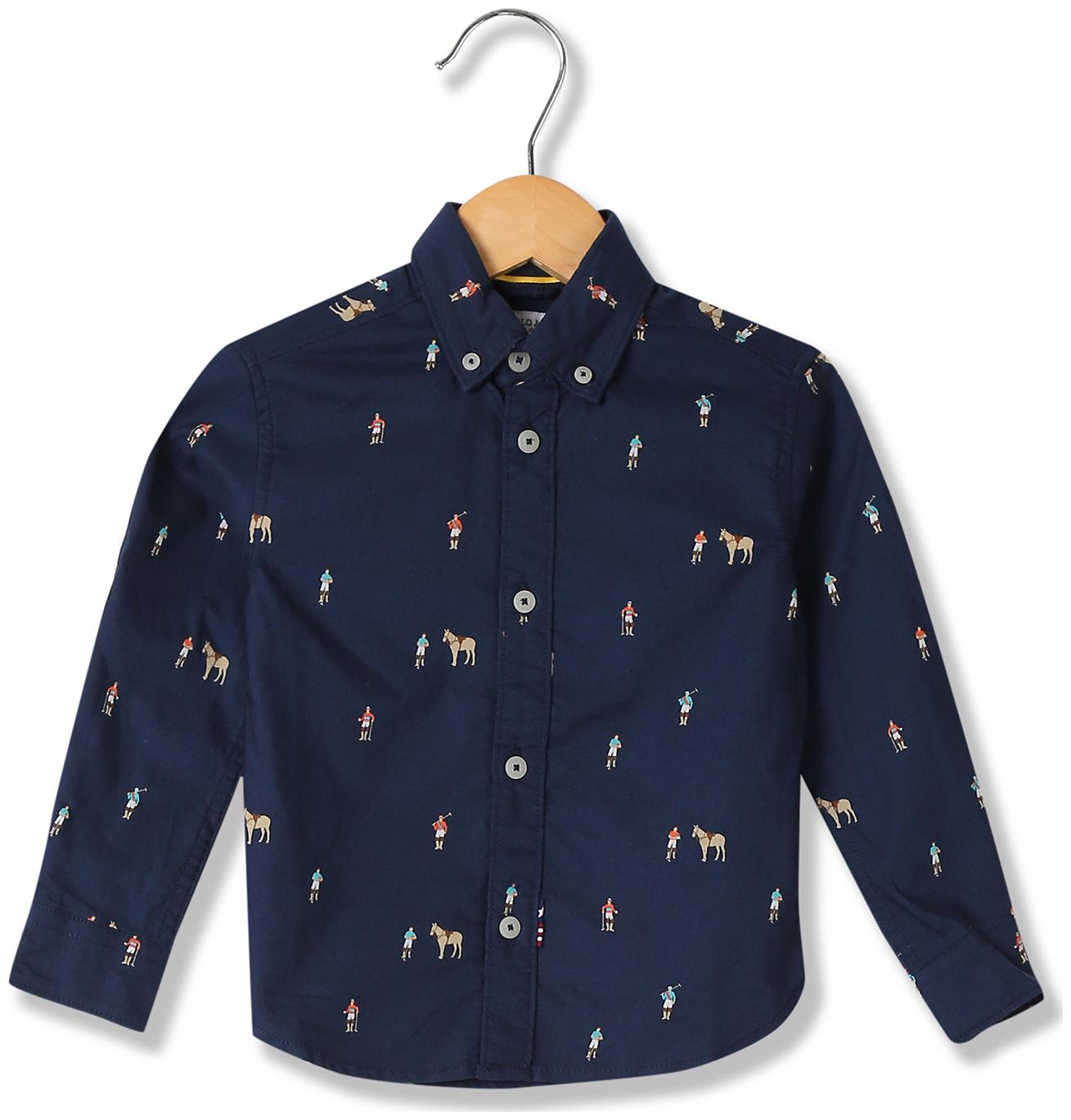

U S Polo Assn Boy Cotton Printed Shirt Blue