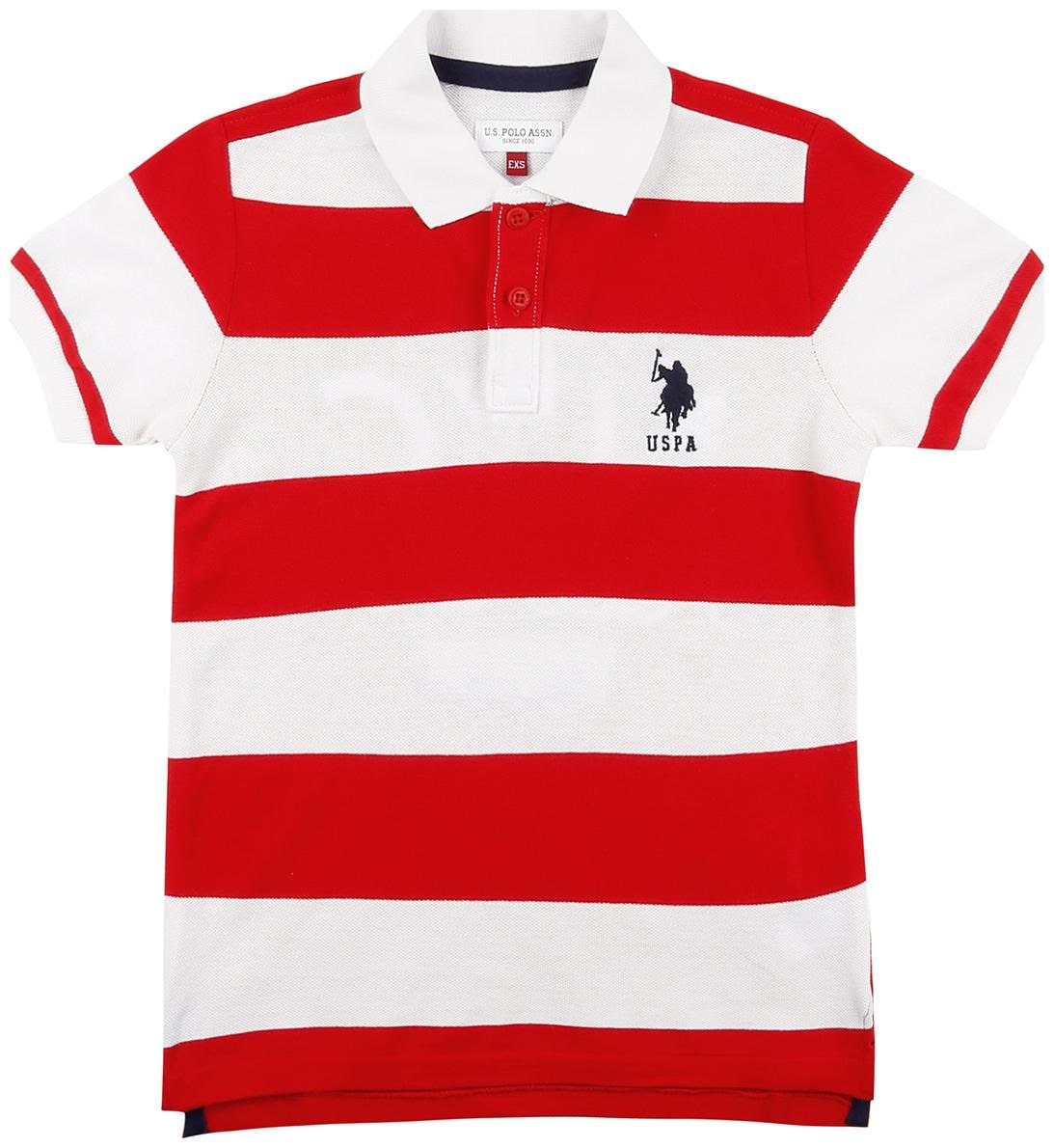 

U S Polo Assn Boy Cotton Striped T-shirt - Red