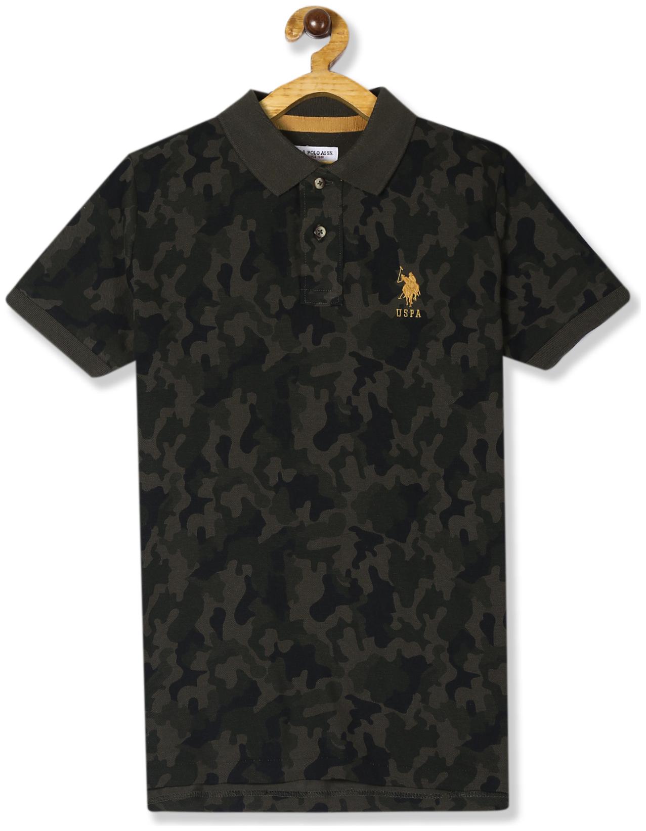

U S Polo Assn Boy Cotton Printed T-shirt - Green