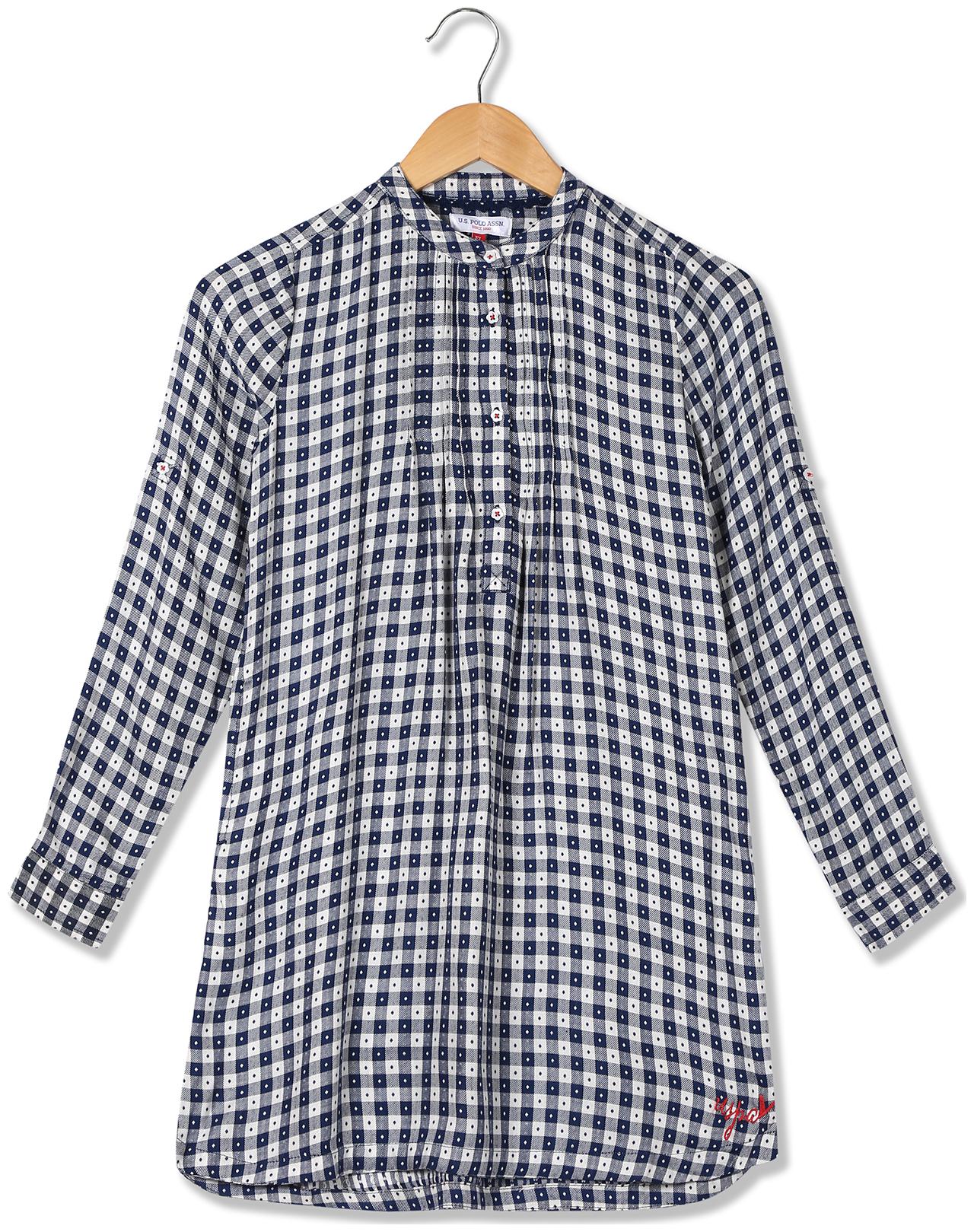 

U S Polo Assn Blue Rayon Full Sleeves Knee Length Princess Frock ( Pack of 1 )