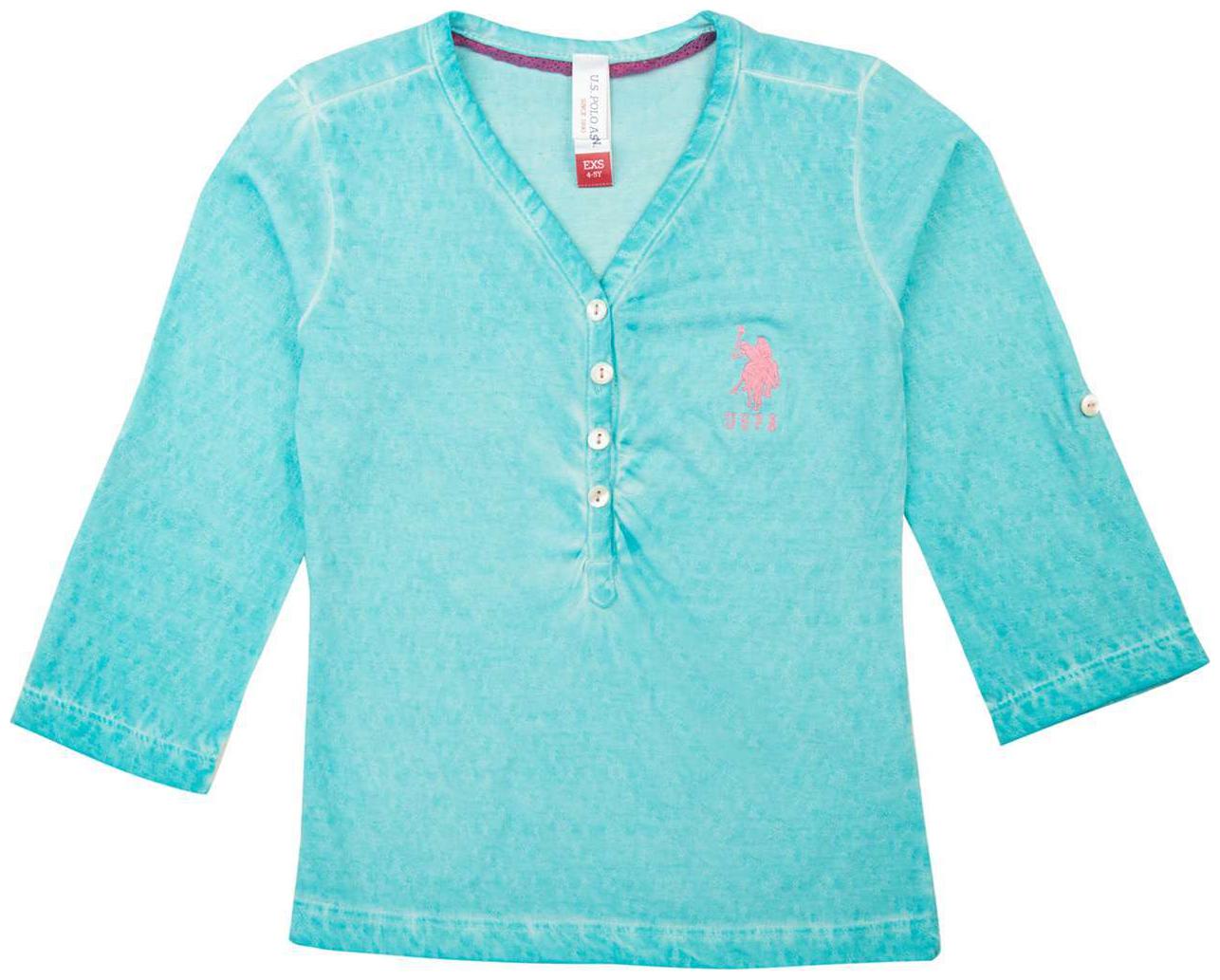 

U S Polo Assn Girl Cotton Solid T shirt - Blue