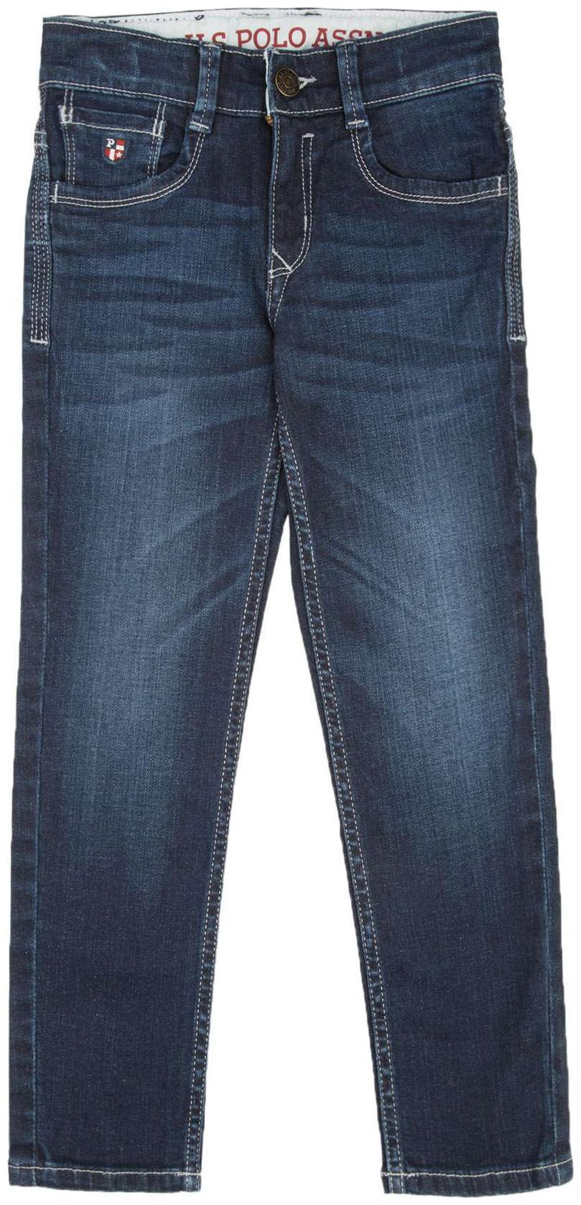 

U S Polo Assn Blue Cotton Boys Slim Fit Whiskered Jeans