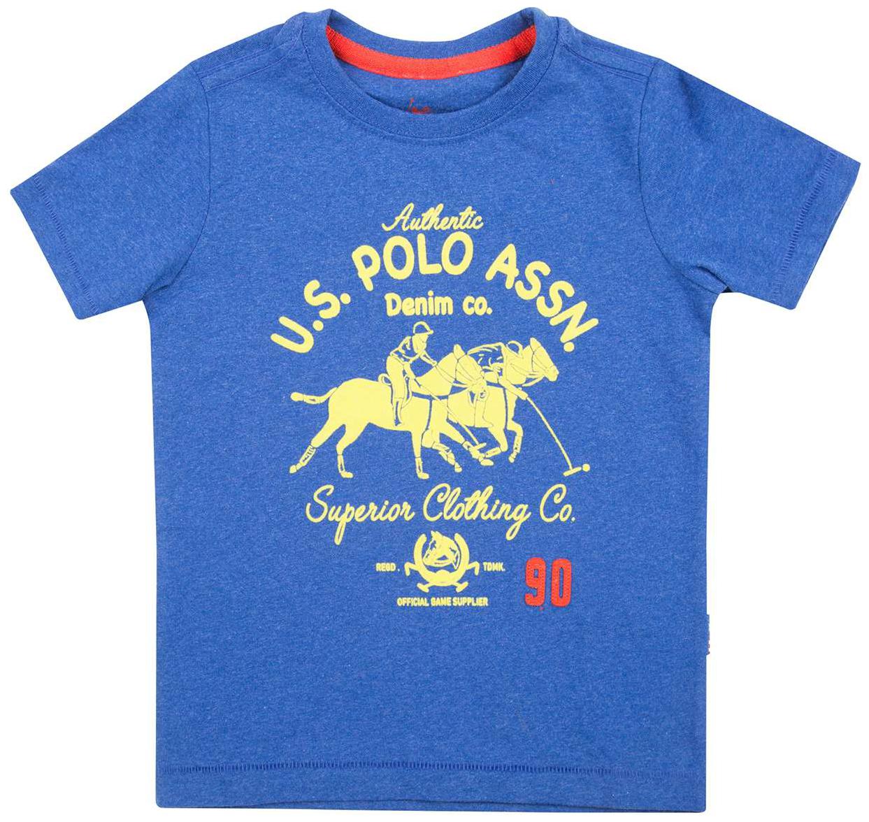 

U S Polo Assn Boy Cotton Printed T-shirt - Blue
