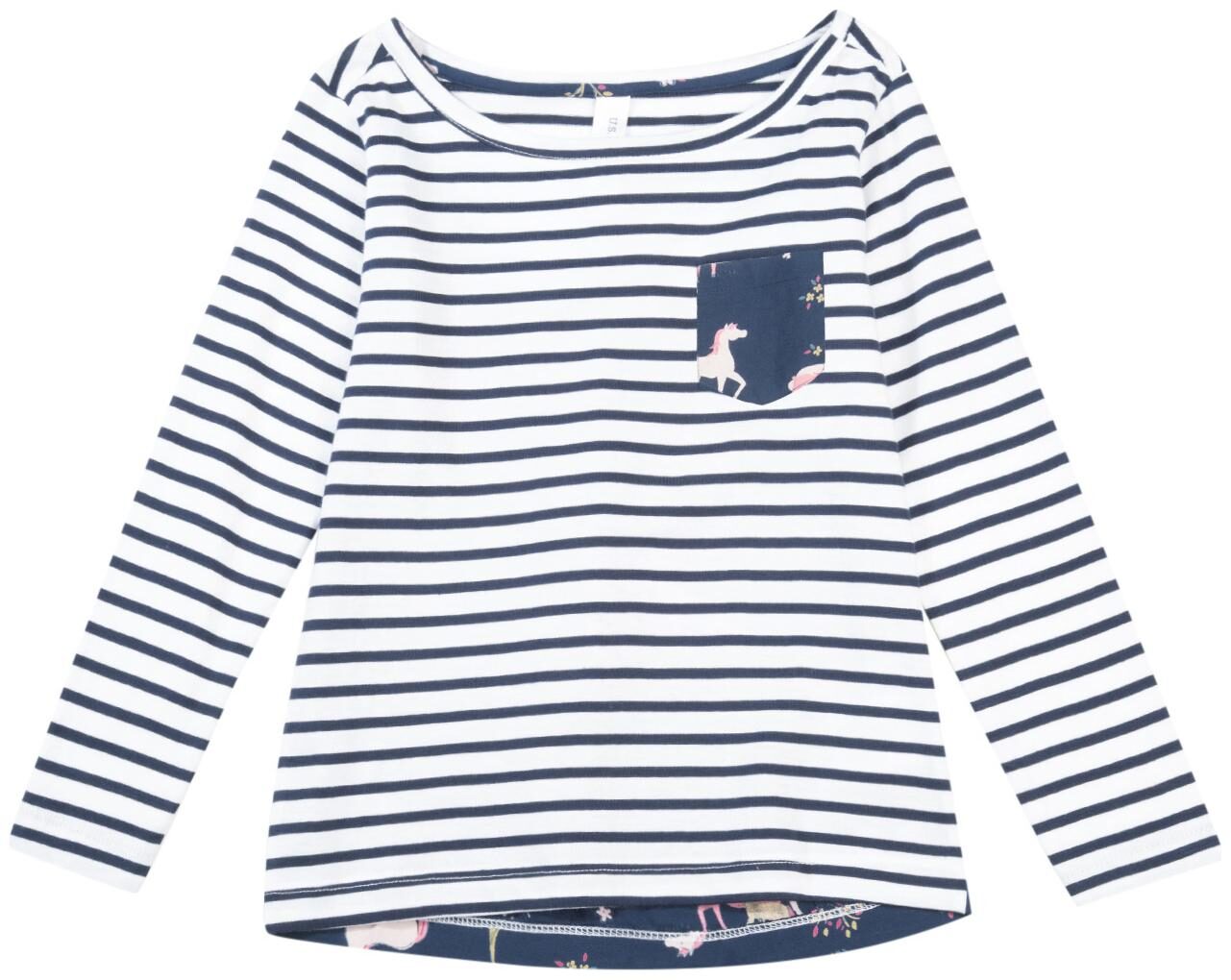 

U S Polo Assn Girl Cotton Striped T shirt - Blue