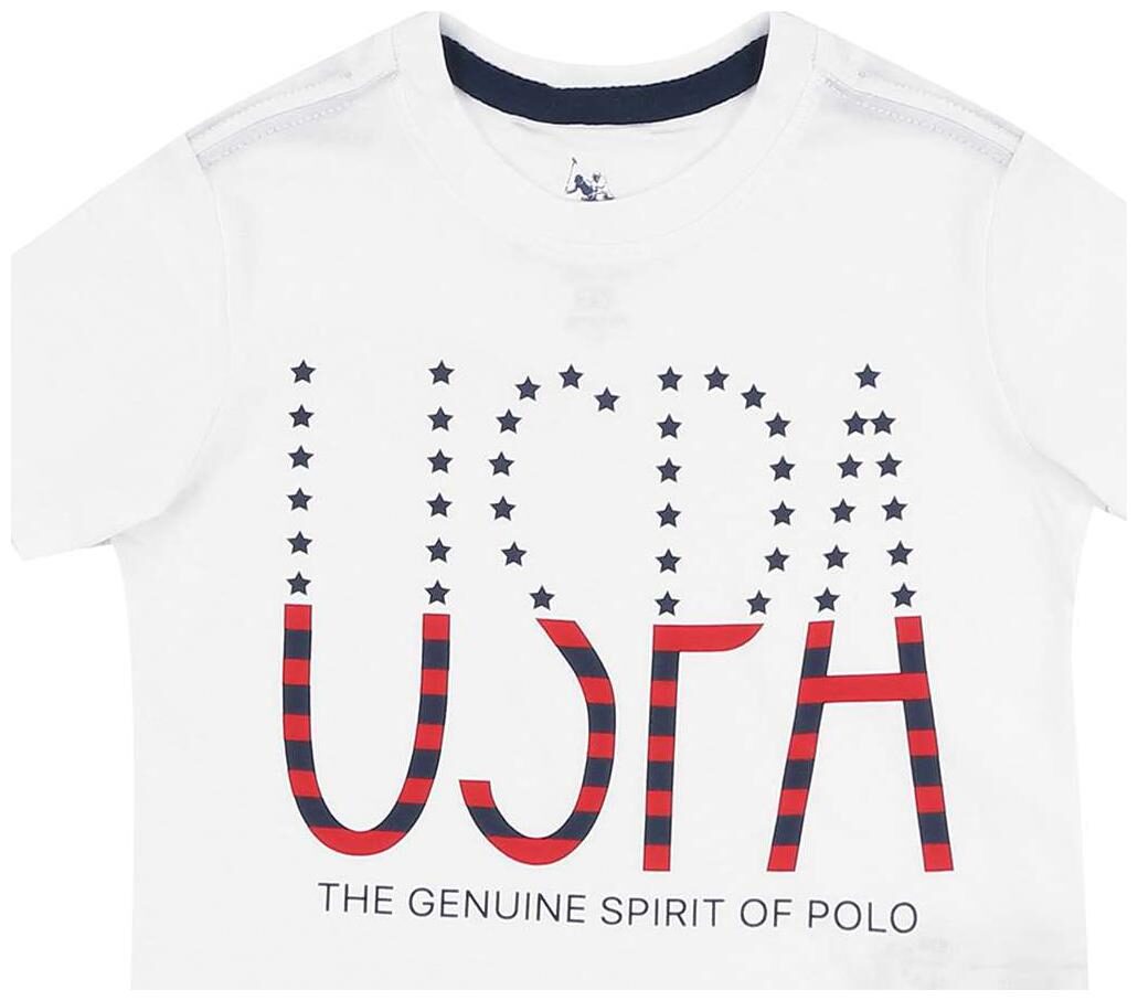 

U S Polo Assn Boy Cotton Printed T-shirt - White