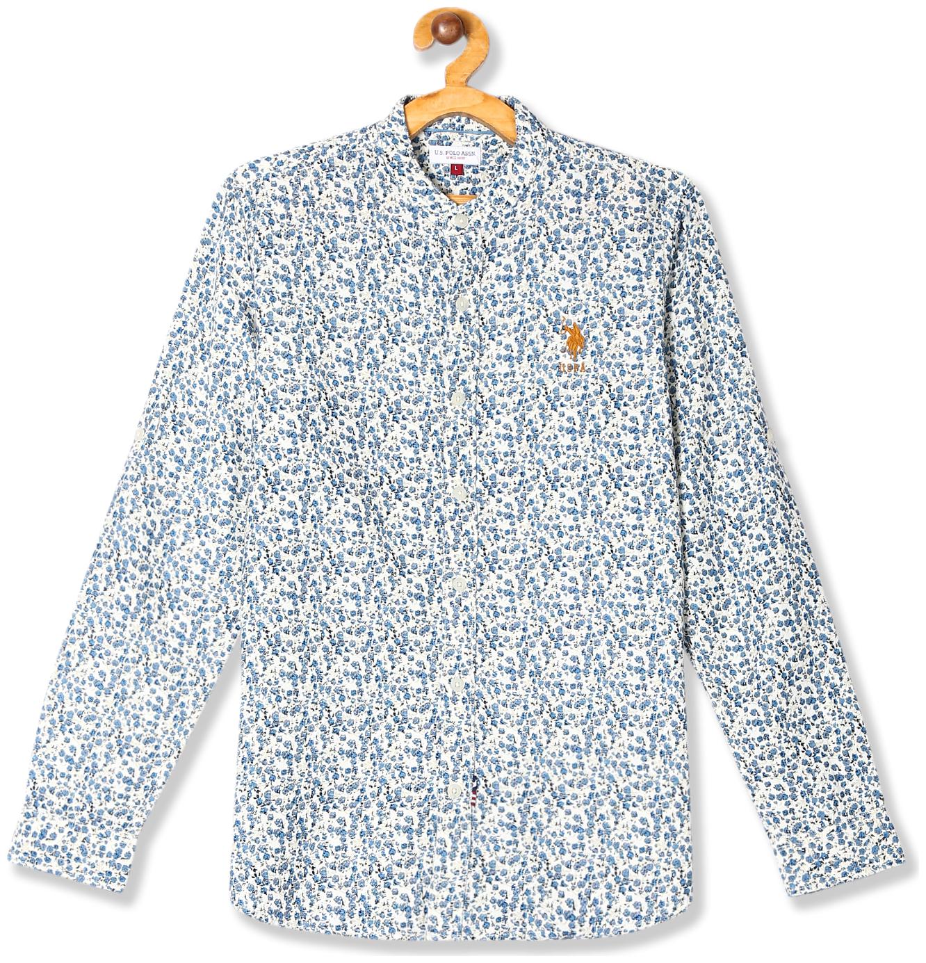 

U S Polo Assn Boy Cotton Printed Shirt Beige