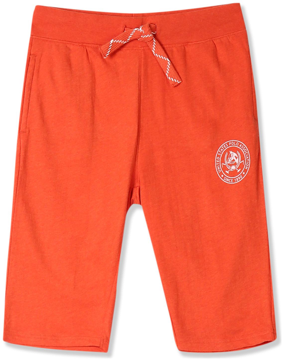 

U S Polo Assn Cotton Shorts 3 4ths For Boy (Orange)