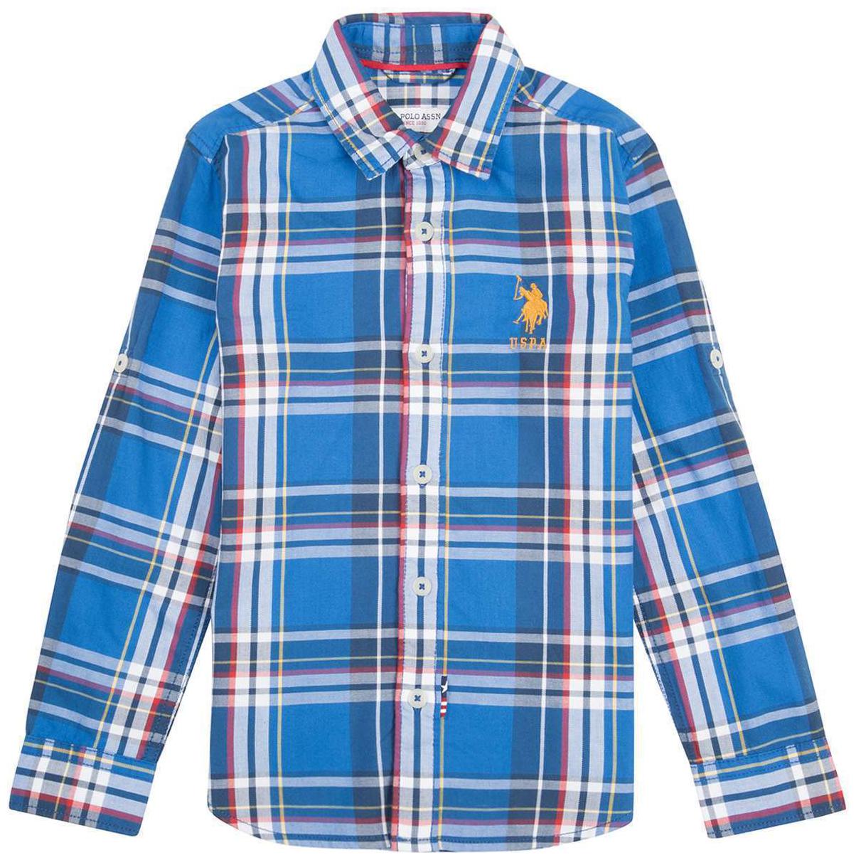 

U S Polo Assn Boy Cotton Checked Shirt Blue
