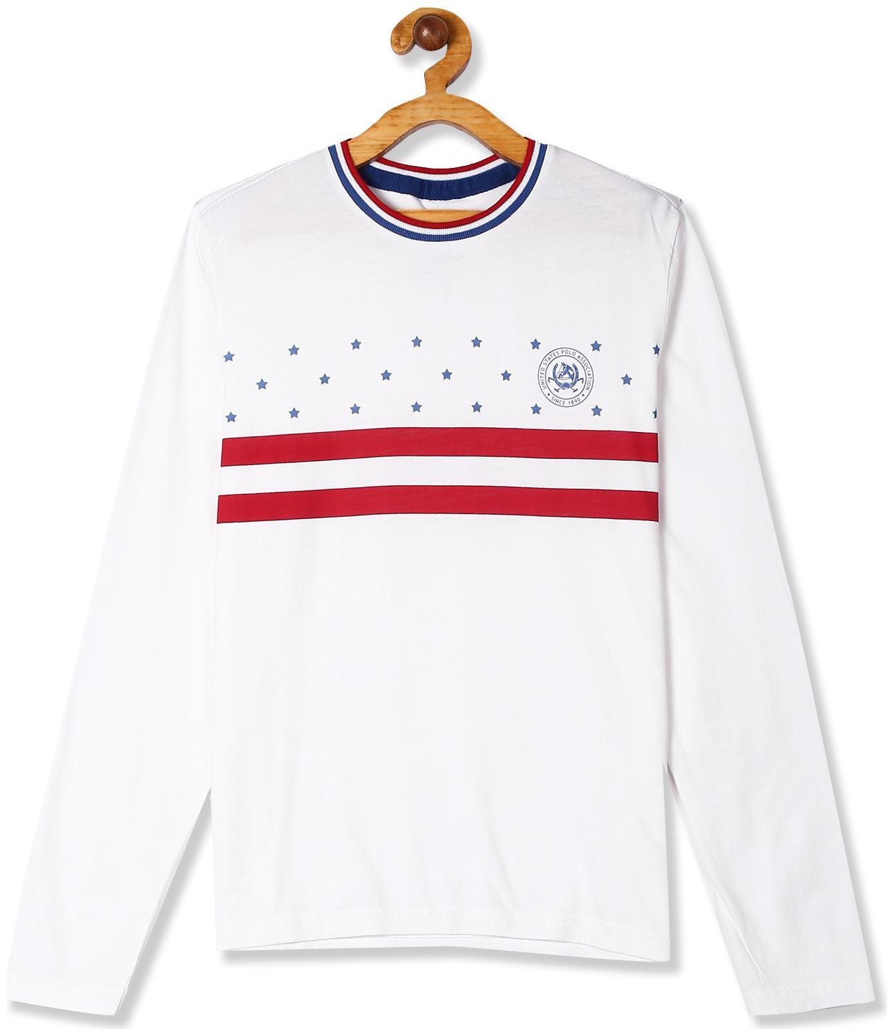 

U S Polo Assn Boy Cotton Striped T-shirt - White
