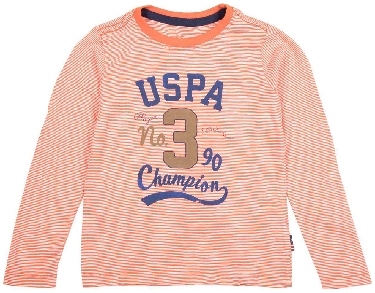 

U S Polo Assn Boy Cotton Striped T-shirt - Orange