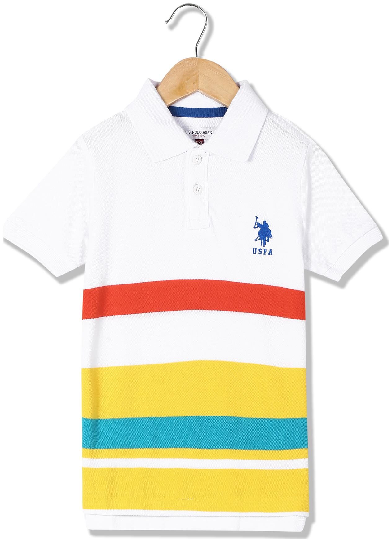 

U S Polo Assn Boy Cotton Striped T-shirt - White