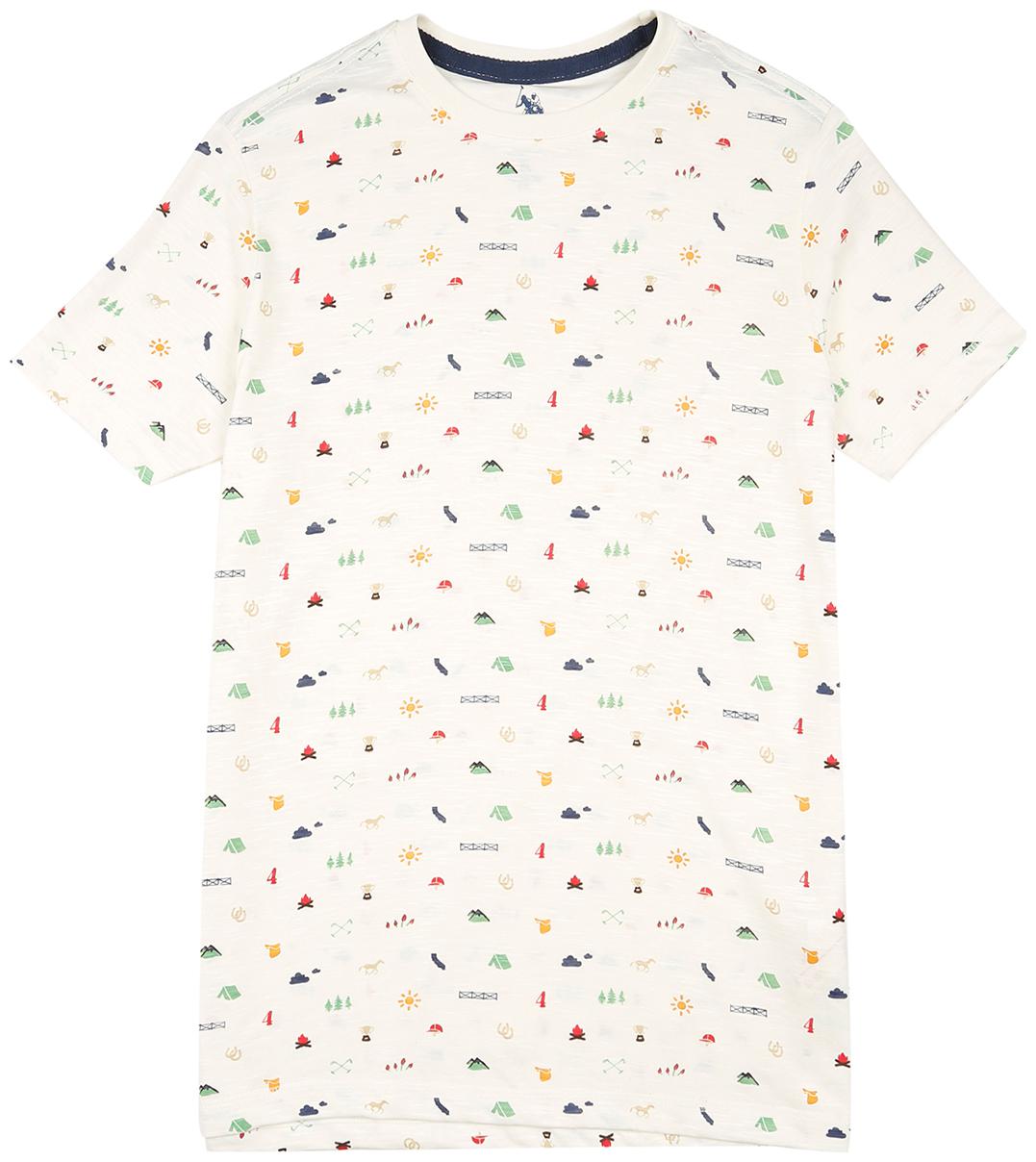 

U S Polo Assn Boy Cotton Printed T-shirt - White