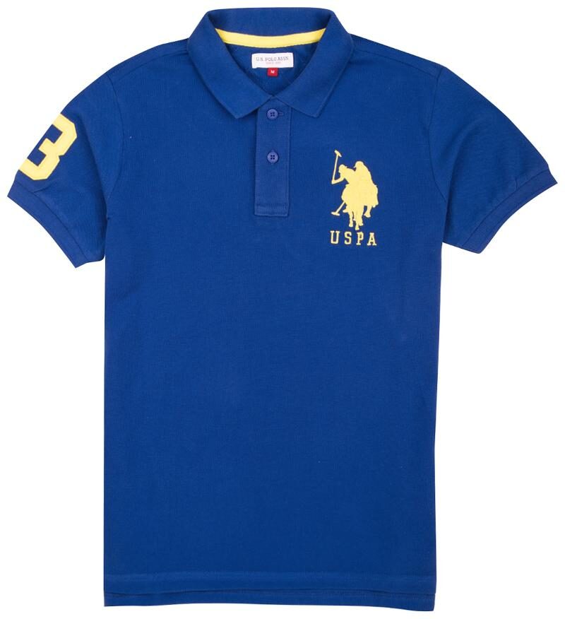 

U S Polo Assn Boy Cotton Solid T-shirt - Blue