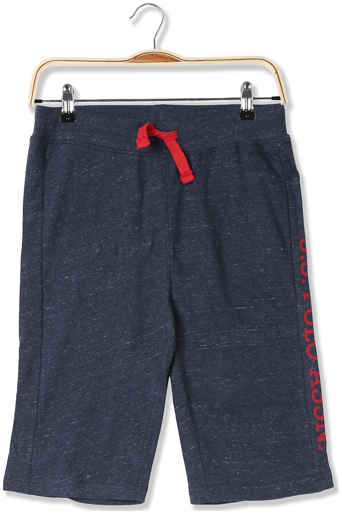 

U S Polo Assn Boy Printed Shorts 3 4ths - Blue