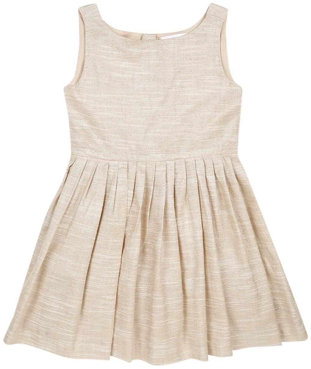 

U S Polo Assn Beige Cotton Sleeveless Knee Length Princess Frock ( Pack of 1 )