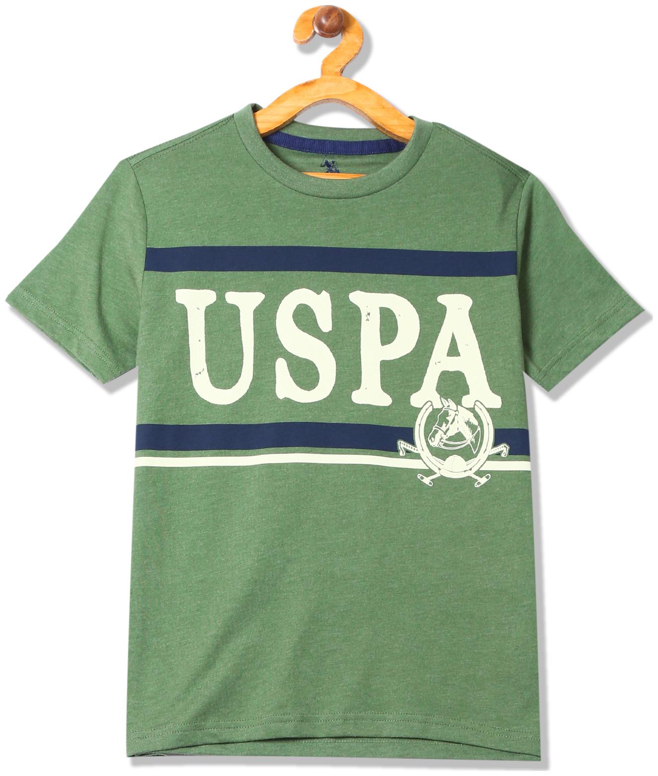 

U S Polo Assn Boy Cotton Printed T-shirt - Green