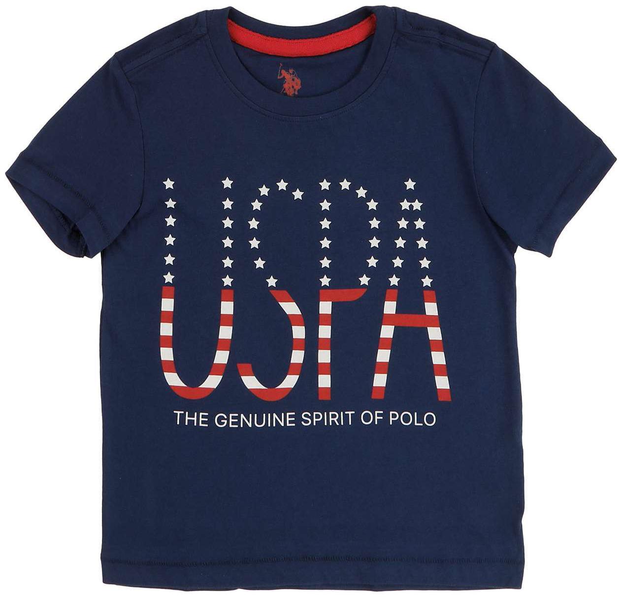 

U S Polo Assn Boy Cotton Printed T-shirt - Blue