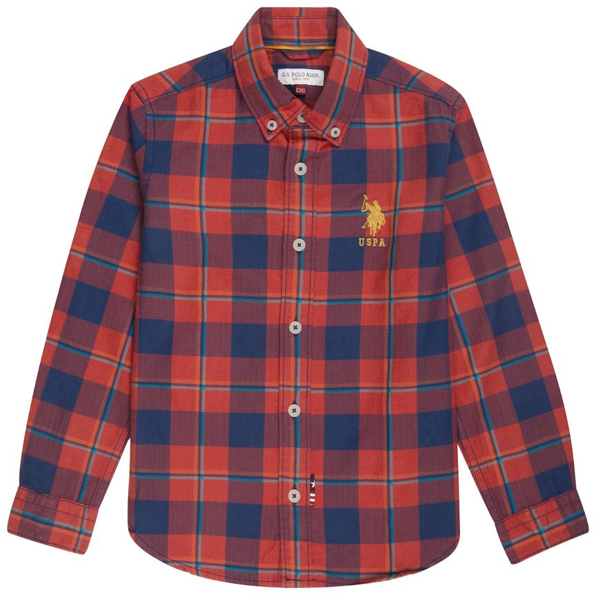 

U S Polo Assn Boy Cotton Checked Shirt Multi