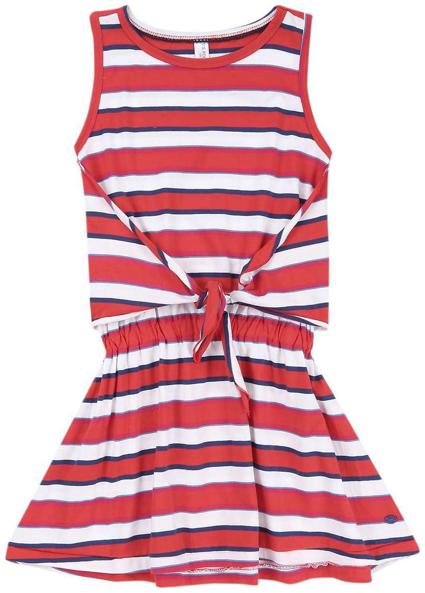 

U S Polo Assn Red Cotton Sleeveless Knee Length Princess Frock ( Pack of 1 )