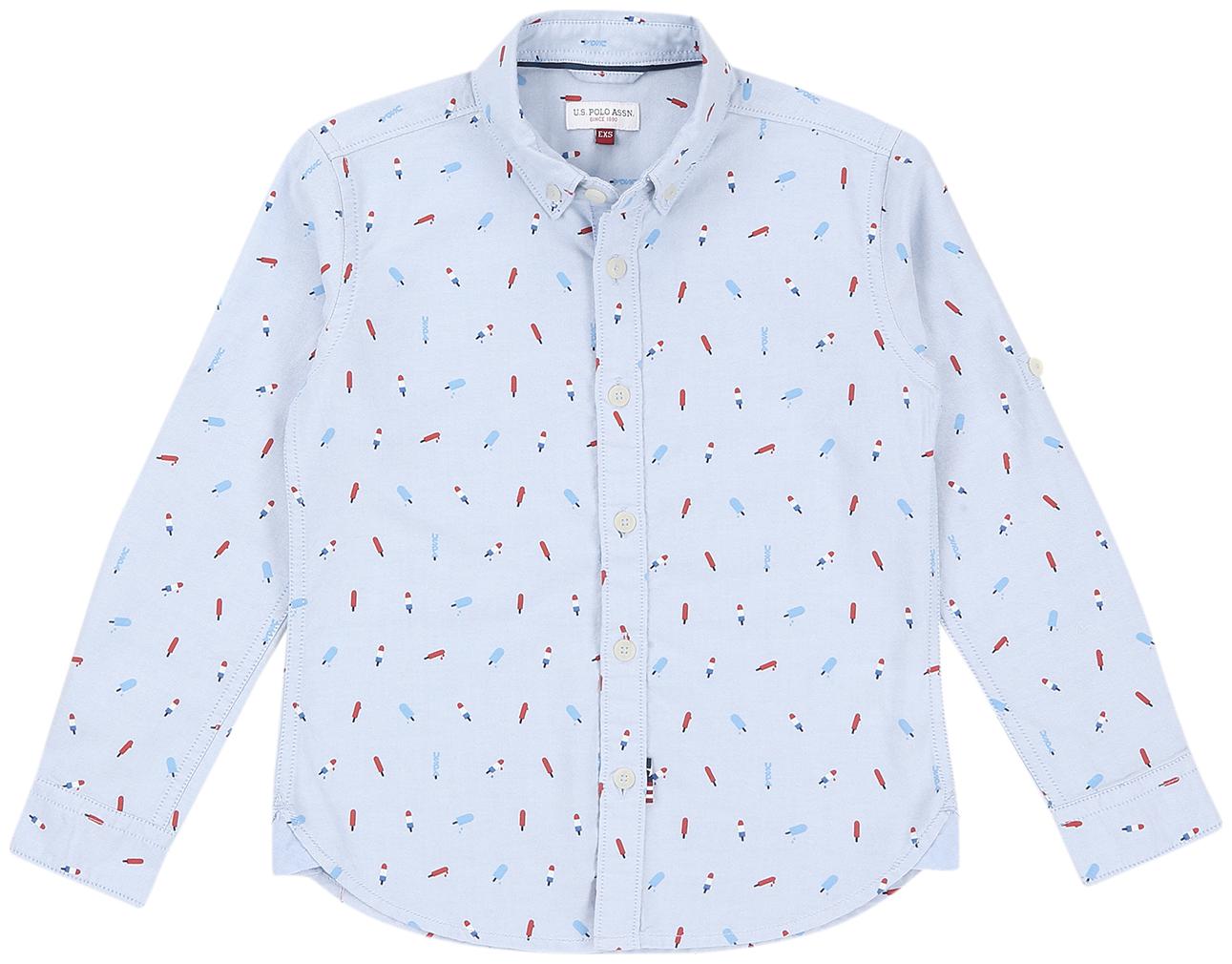 

U S Polo Assn Boy Cotton Printed Shirt Blue