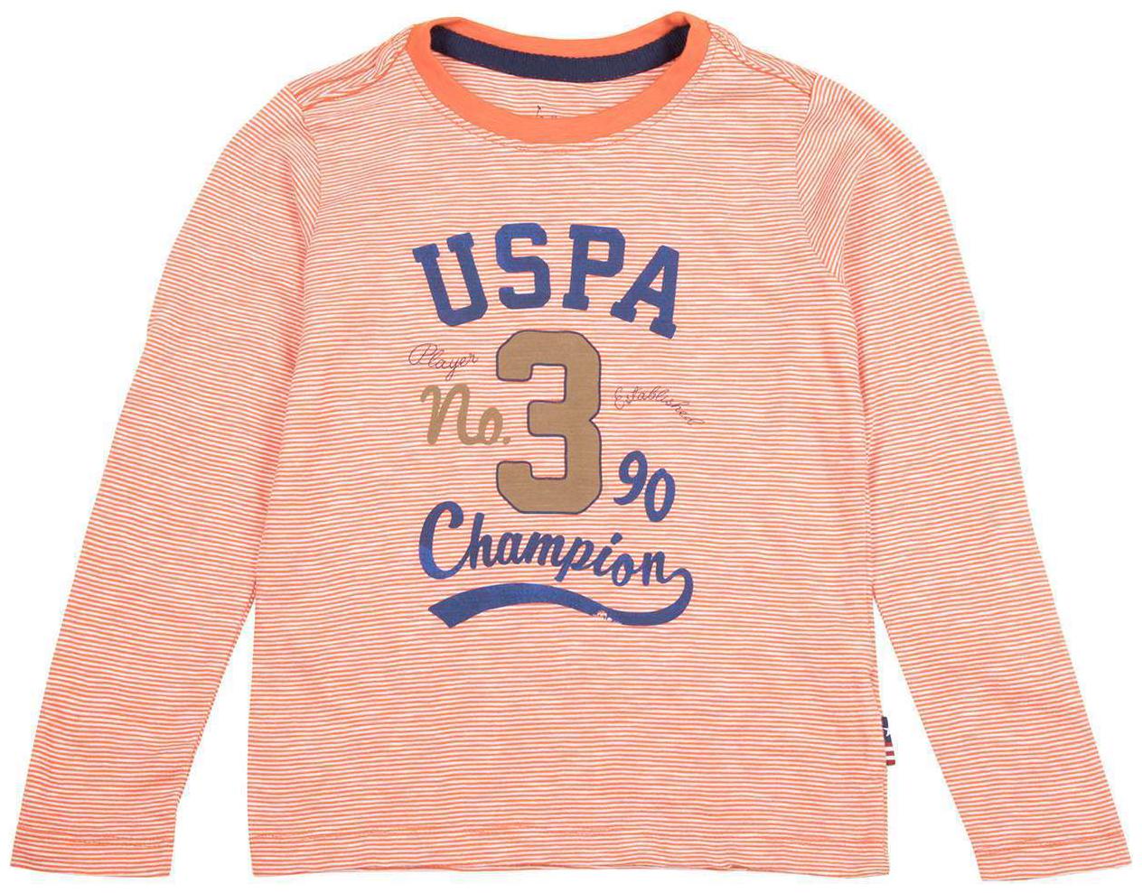 

U S Polo Assn Boy Cotton Striped T-shirt - Orange