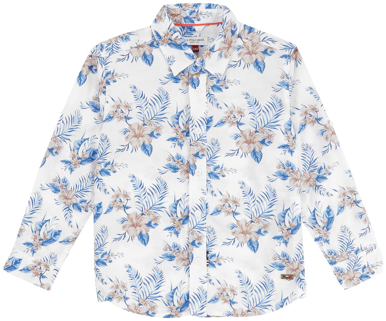

U S Polo Assn Boy Cotton Printed Shirt White