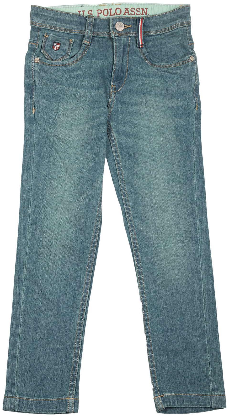 

U S Polo Assn Blue Cotton Boys Stone Washed Slim Fit Jeans