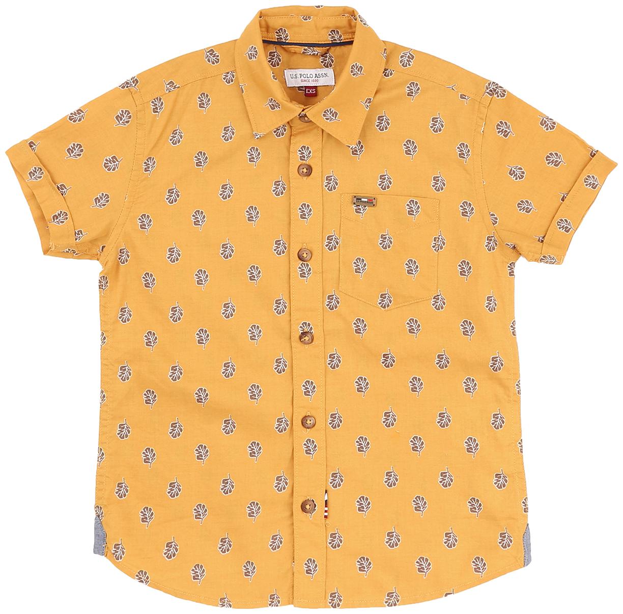 

U S Polo Assn Boy Cotton Printed Shirt Yellow