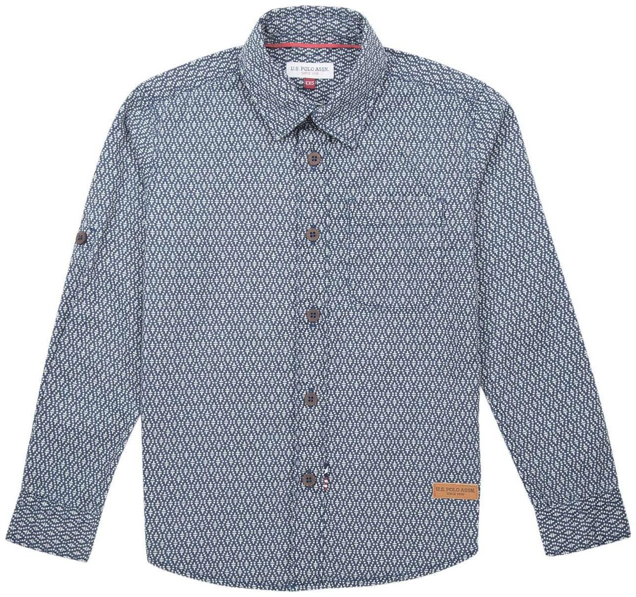 

U S Polo Assn Boy Cotton Printed Shirt Blue