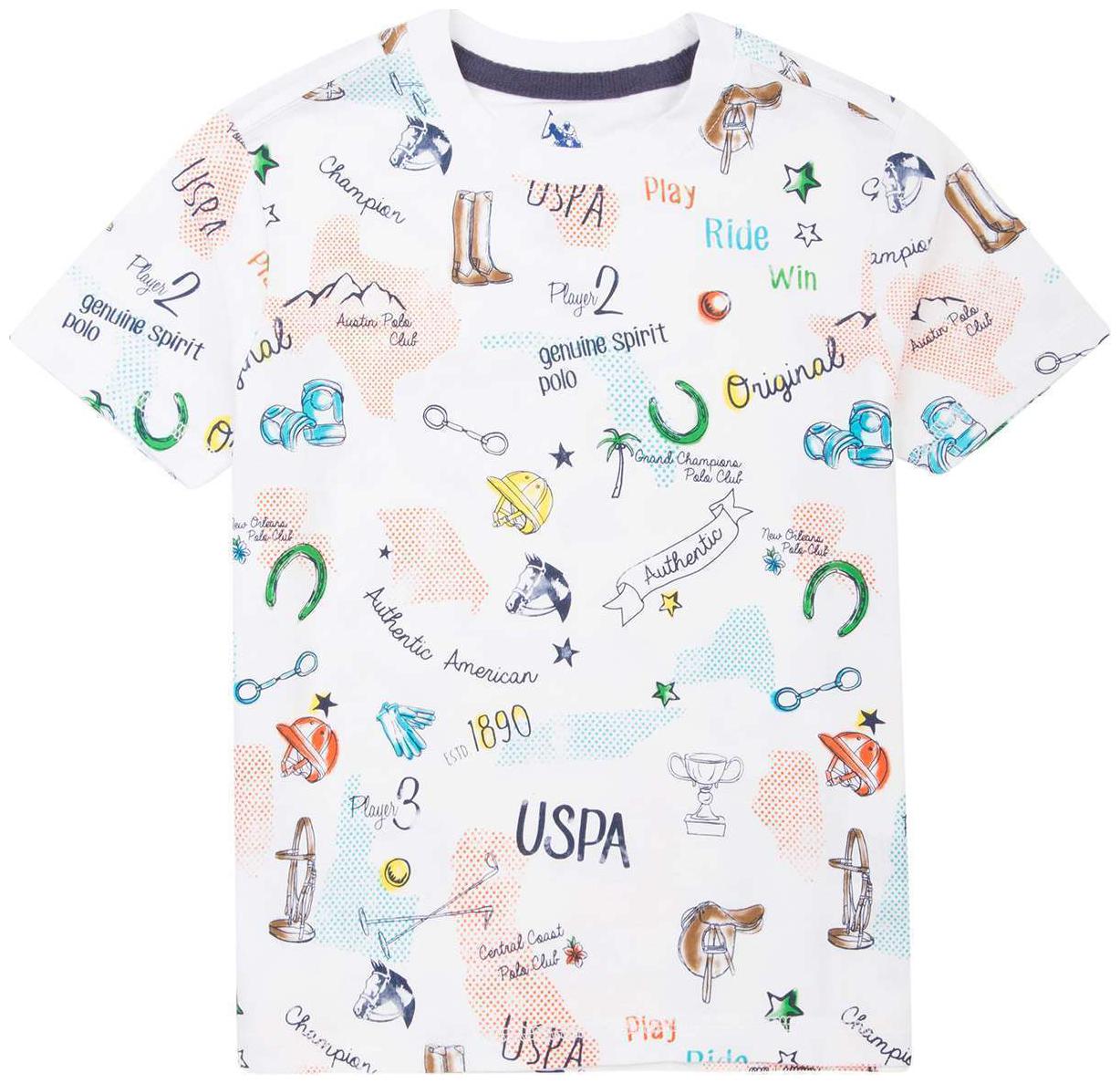 

U S Polo Assn Boy Cotton Printed T-shirt - White