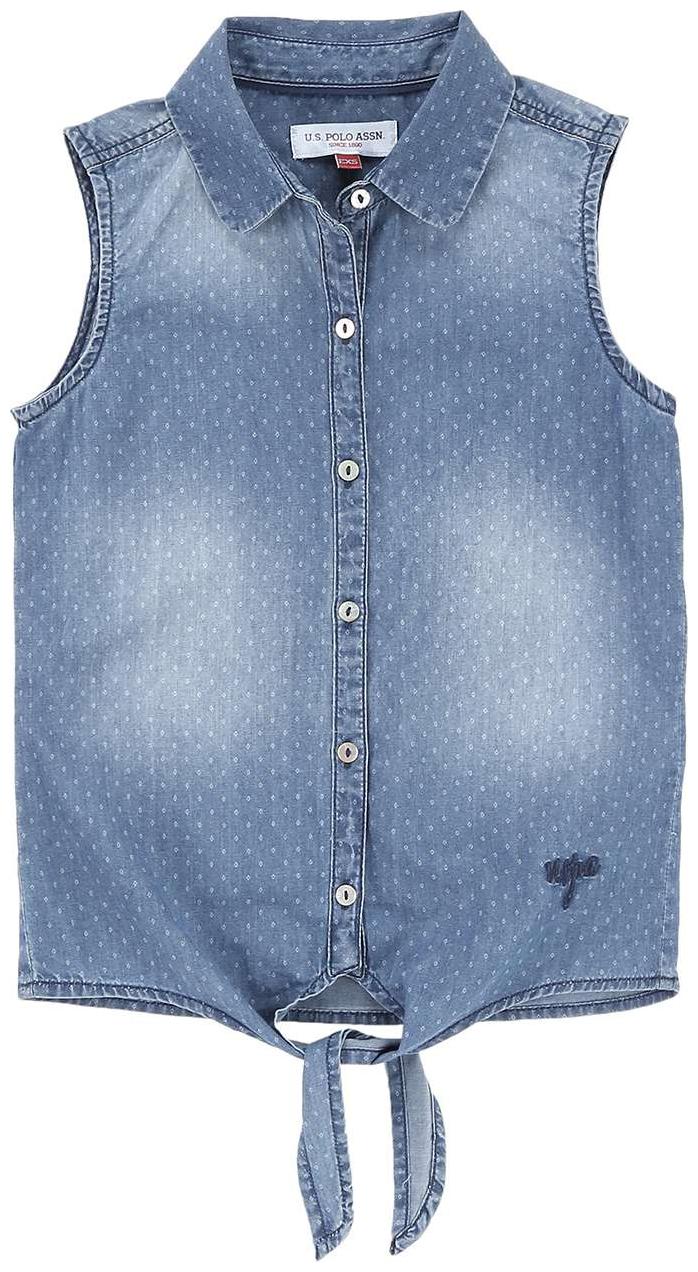 

U S Polo Assn Girl Cotton Printed Shirt - Blue