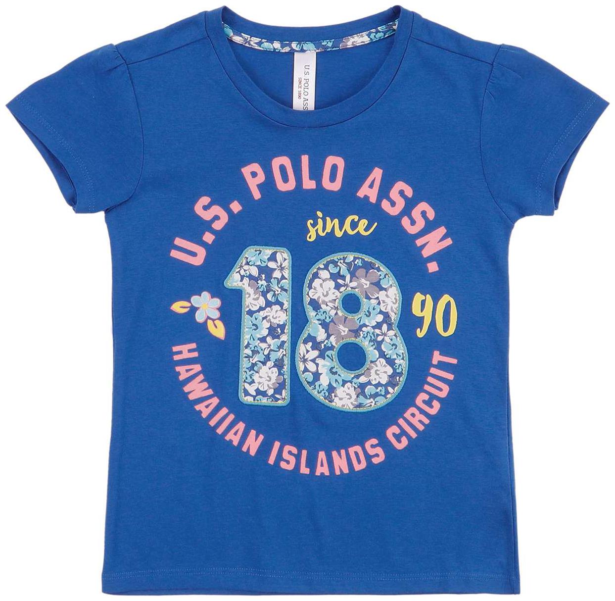 

U S Polo Assn Girl Cotton Printed T shirt - Blue