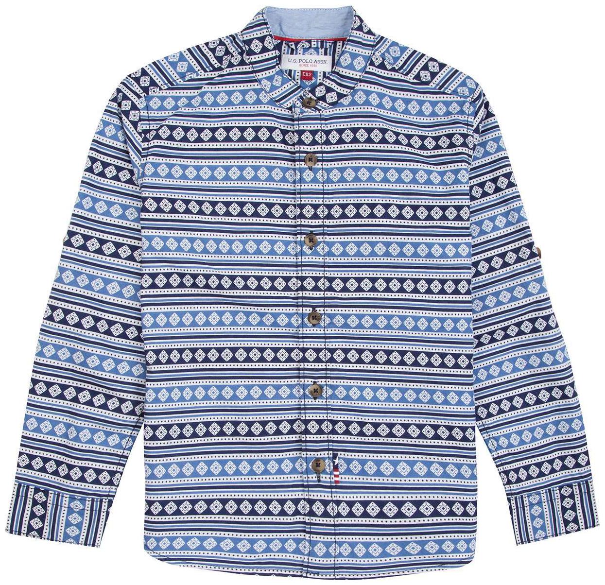 

U S Polo Assn Boy Cotton Printed Shirt Blue
