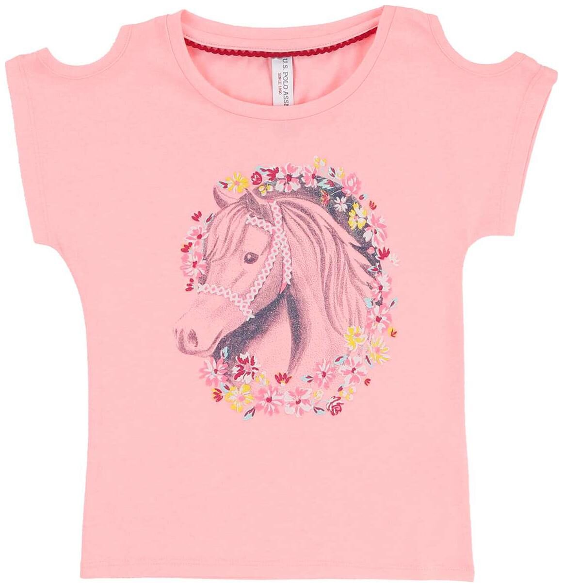 

U S Polo Assn Girl Cotton Printed Top - Pink