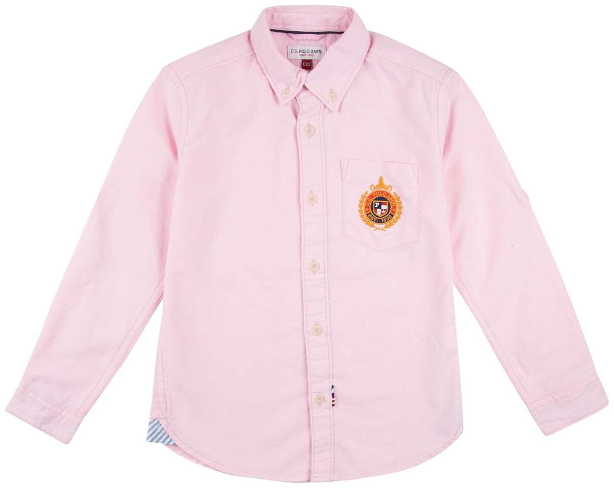 

U S Polo Assn Boy Cotton Solid Shirt Pink