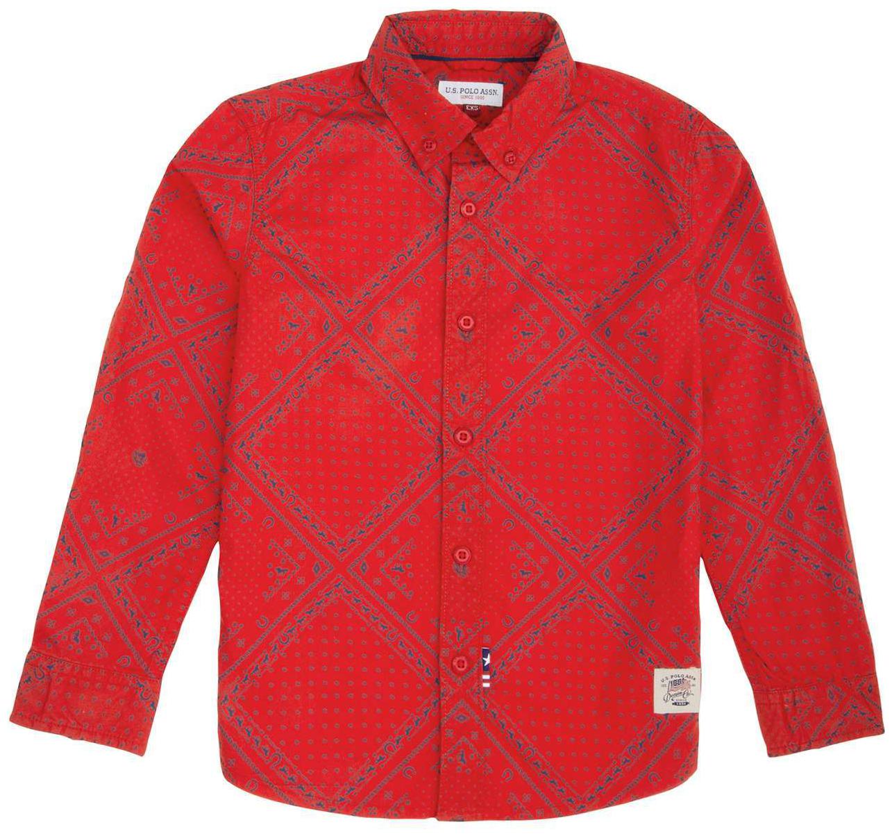 

U S Polo Assn Boy Cotton Printed Shirt Red