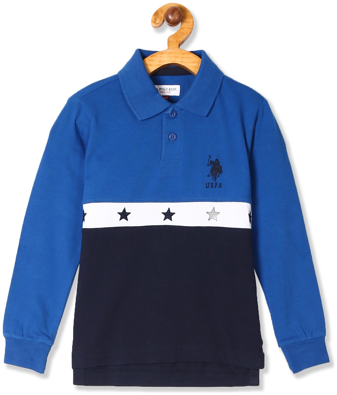 

U S Polo Assn Boy Cotton Printed T-shirt - Blue