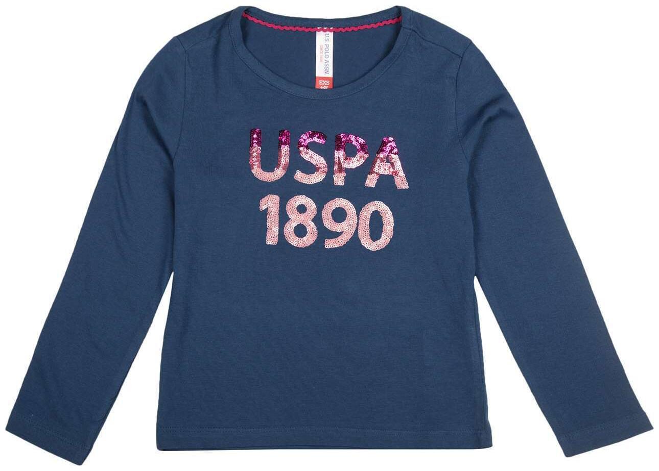 

U S Polo Assn Girl Cotton Embellished T shirt - Blue