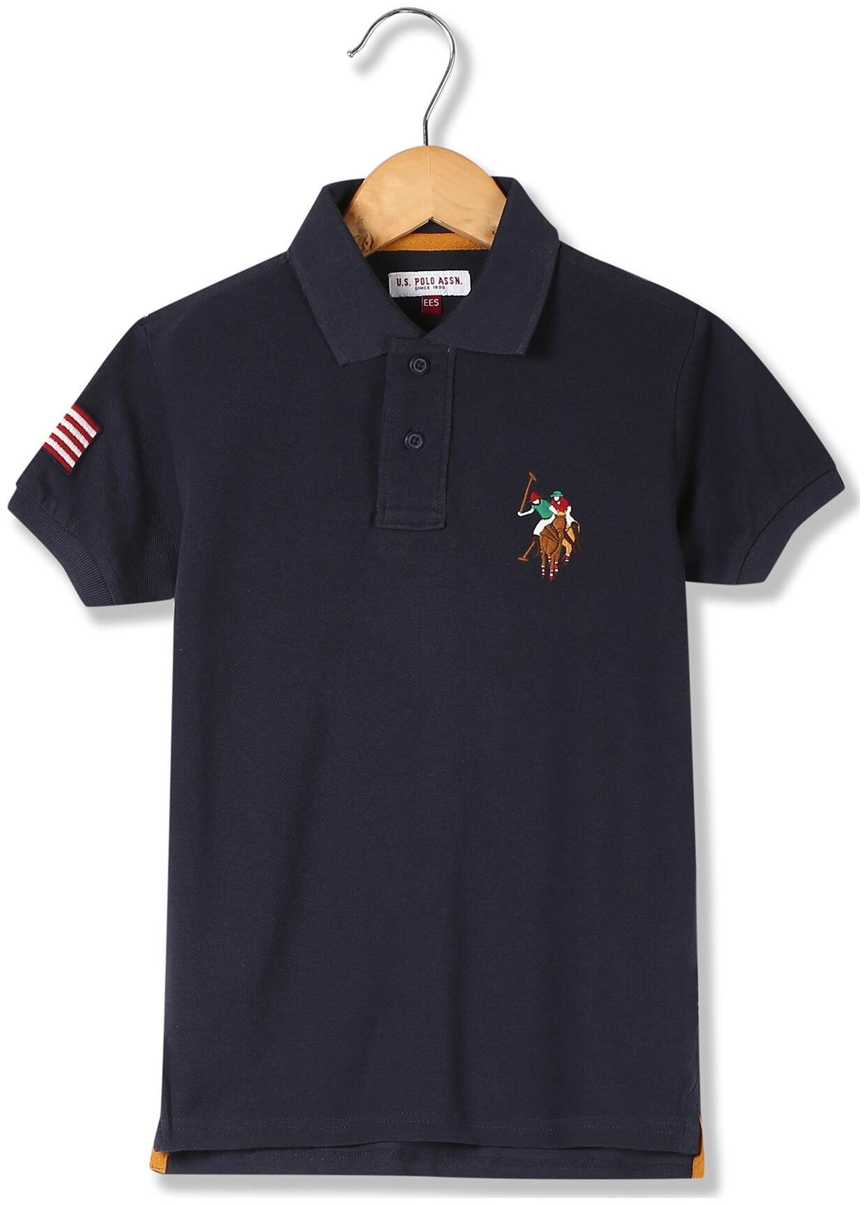 

U S Polo Assn Boy Cotton Solid T-shirt - Blue