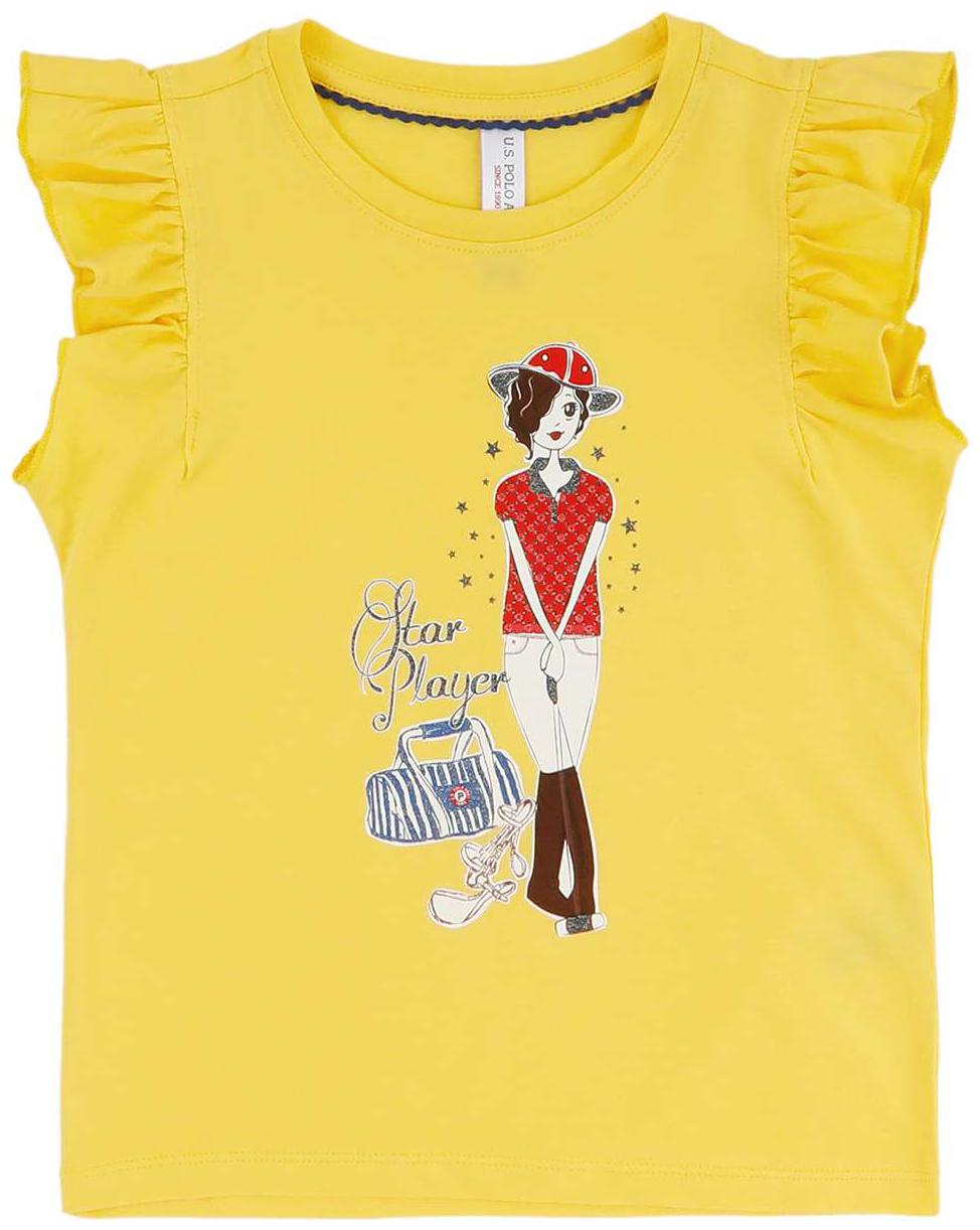 

U S Polo Assn Girl Cotton Printed Top - Yellow