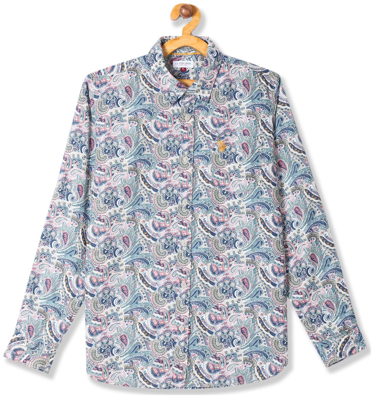 

U S Polo Assn Boy Cotton Printed Shirt Multi