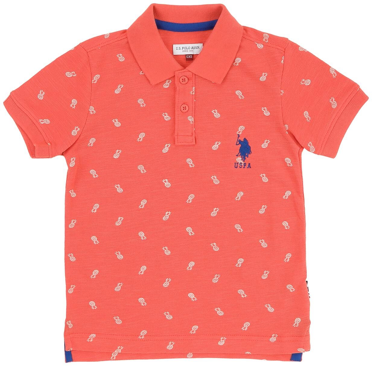 

U S Polo Assn Boy Cotton Printed T-shirt - Orange