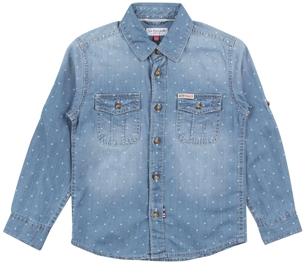 

U S Polo Assn Boy Cotton Solid Shirt Blue